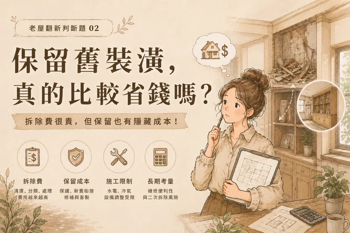 老屋翻新指南系列 ─ 保留舊裝潢,真的比較省錢嗎?